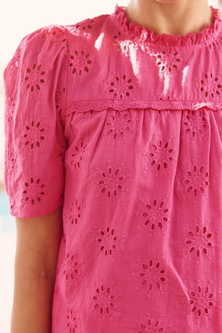 Power Of Pink Eyelet Top