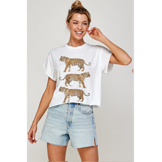 Tigers Vintage Graphic Crop Top