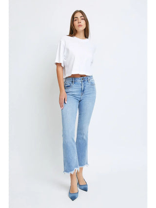 Happi High Waist Super Fray Crop Flare