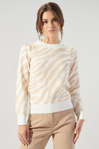 Stripe Me Stylish Zebra Print Sweater