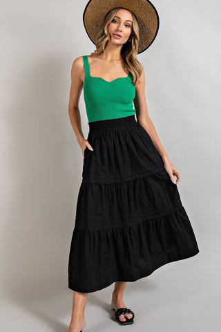 Raise Your Game Tiered Maxi Skirt