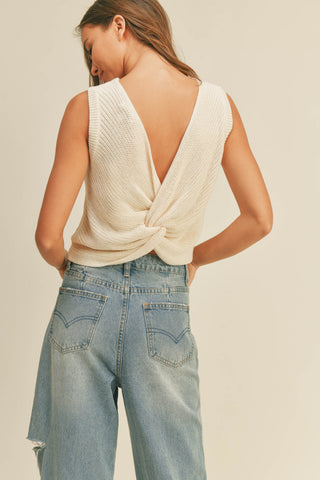 Let's Do The Twist Back Knit Top