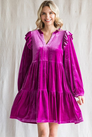 Velvet Dreams Tiered Dress