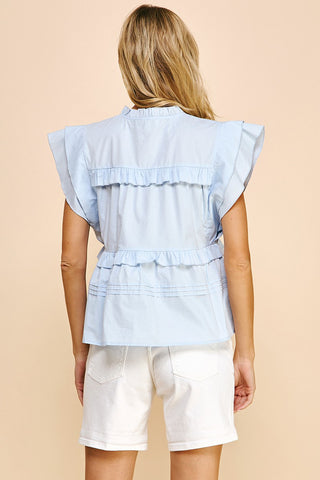 Blue-tiful Ruffle Top