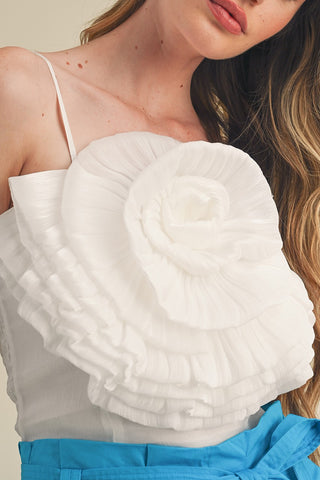 Petal Play Metallic Rosette Crop Top