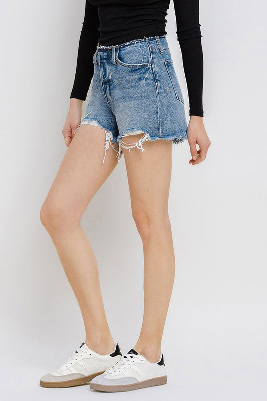 High Rise Bandless Boyfriend Shorts