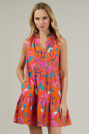 Baila Floral Shift Mini Dress