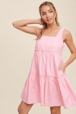 Feeling Tiered Poplin Dress