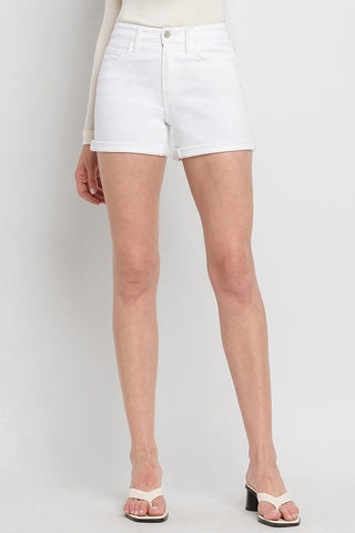 High Rise Double Cuff Shorts