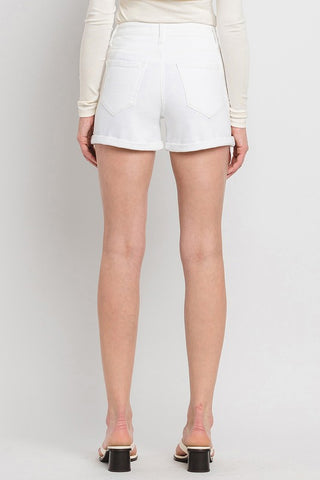 High Rise Double Cuff Shorts