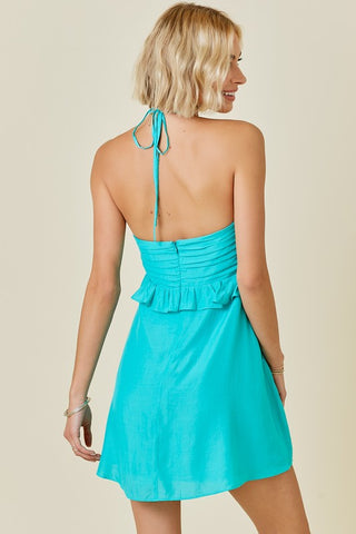 Halter Back Girl Ruffle Dress