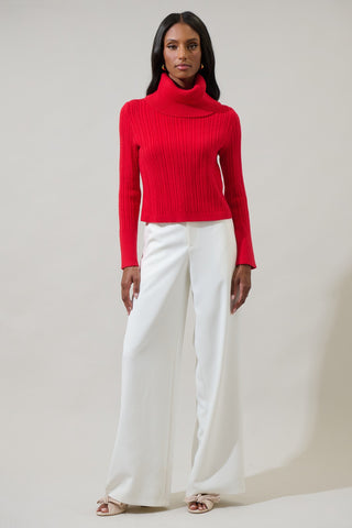 Red-y To Cuddle Turtleneck Sweater