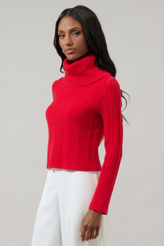 Red-y To Cuddle Turtleneck Sweater