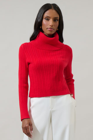 Red-y To Cuddle Turtleneck Sweater