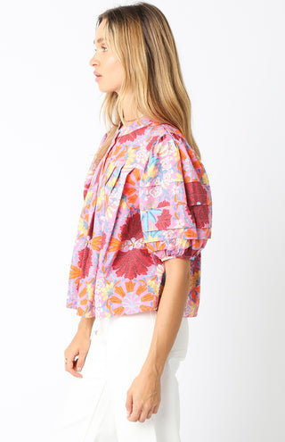 Bright Botanicals Button Up Top