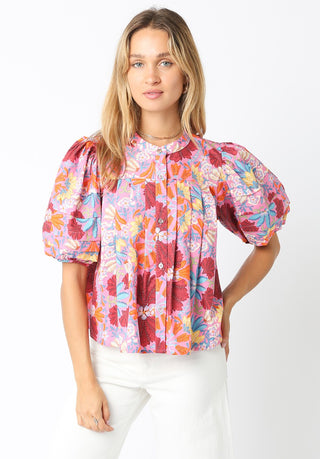 Bright Botanicals Button Up Top