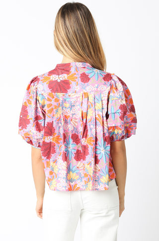 Bright Botanicals Button Up Top