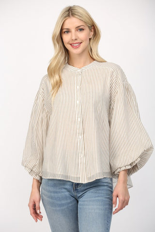 Striped Button Me Up Blouse