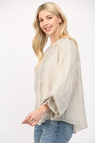 Striped Button Me Up Blouse