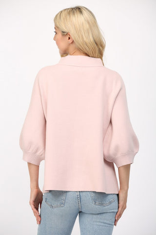 Blush Crush Mock Neck Sweater