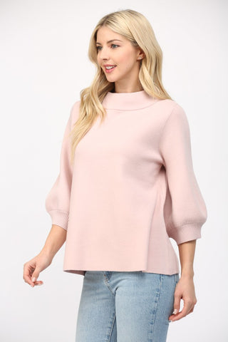 Blush Crush Mock Neck Sweater