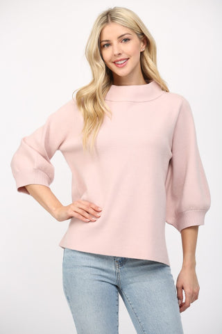 Blush Crush Mock Neck Sweater