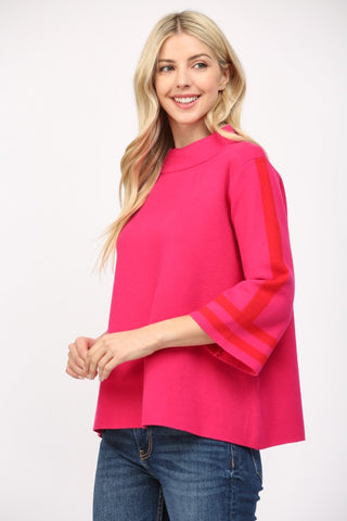 The Fuchsia Is Now Bell Sleeve Sweater