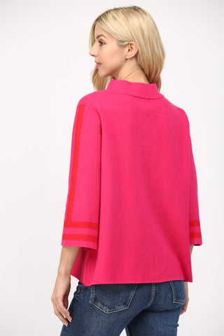 The Fuchsia Is Now Bell Sleeve Sweater