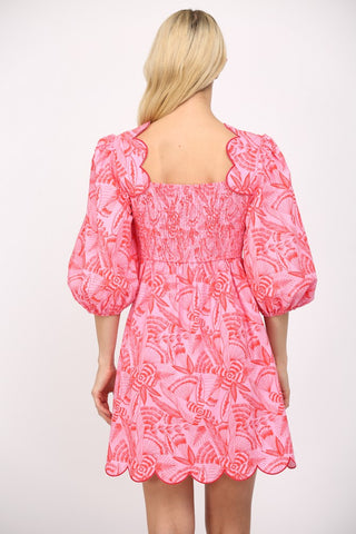 Prints Charming Scallop Edge Printed Dress