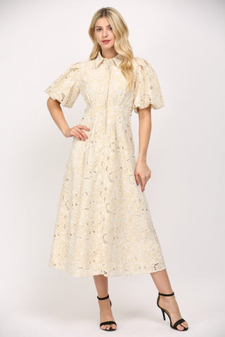 Eyelet You Finish Midi Dress