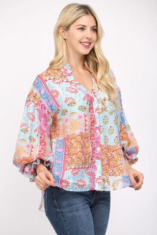 Patch Me If You Can Patchwork Floral Print Top