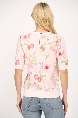 Florally Yours Short Sleeve Sweater