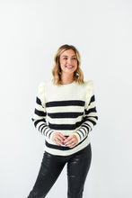 Load image into Gallery viewer, Better In Stripes Ruffle Detail Sweater
