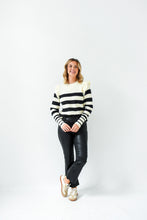 Load image into Gallery viewer, Better In Stripes Ruffle Detail Sweater
