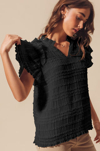 The Way Black Ruffle Top