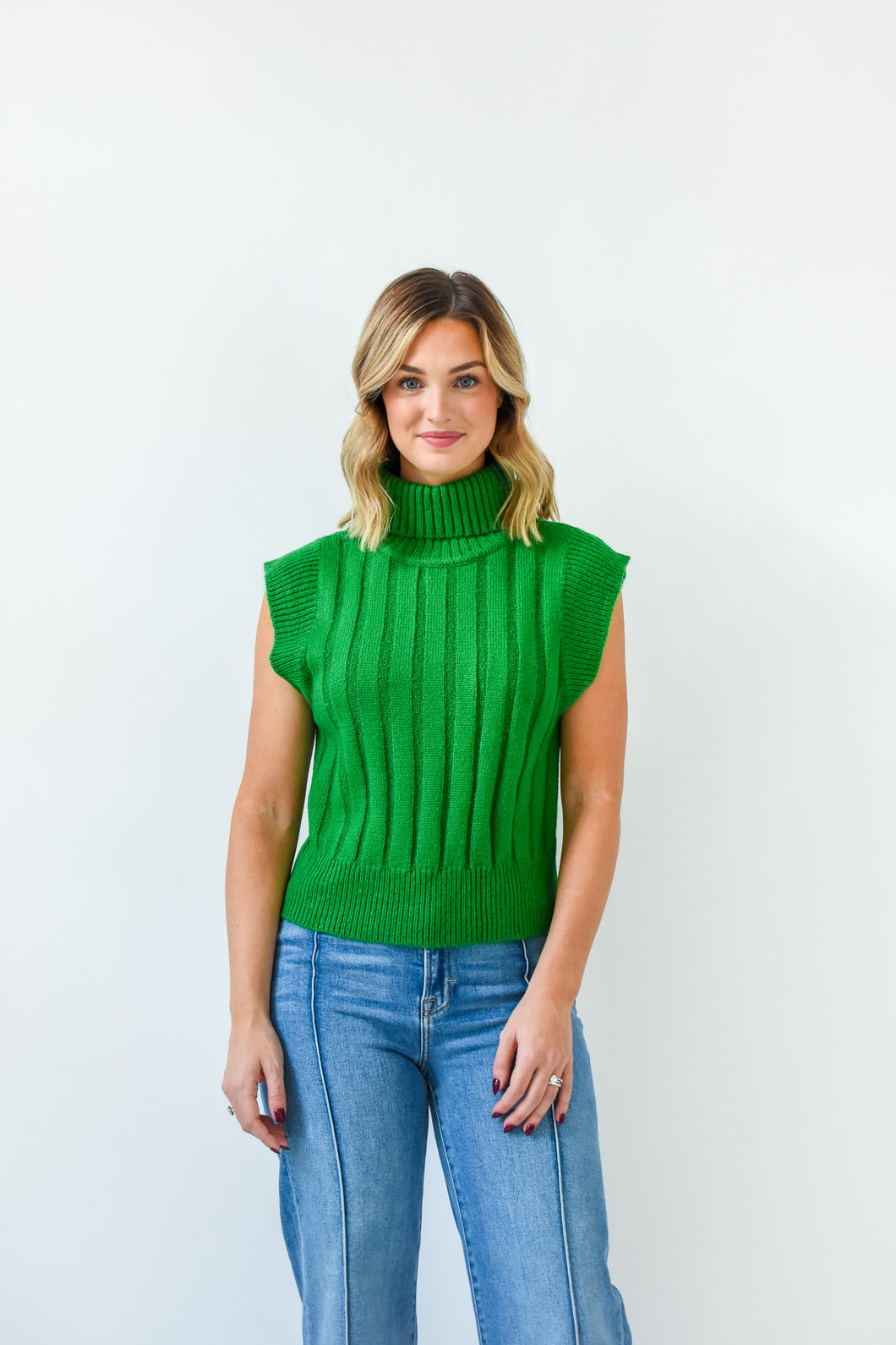 Pine Perfection Turtleneck Sweater Vest