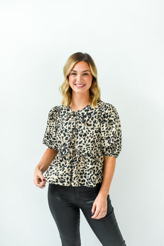 Roaring With Style Leopard Print Bow Top