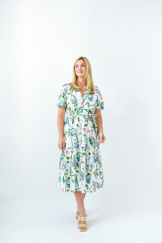 Clove Garden Floral Tiered Midi Dress