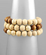 Load image into Gallery viewer, Wood And Metal Ball Bracelet
