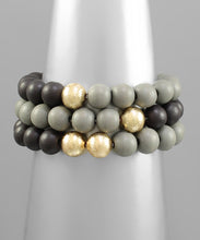 Load image into Gallery viewer, Wood And Metal Ball Bracelet
