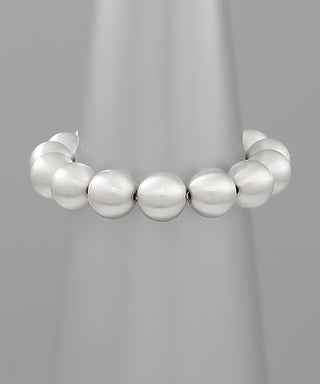 14mm Satin Plated CCB Ball Bracelet