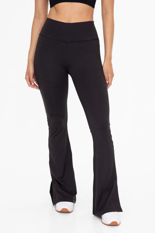 Melange Slit Flare Legging