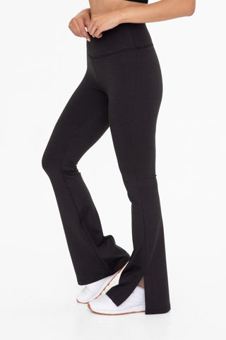 Melange Slit Flare Legging