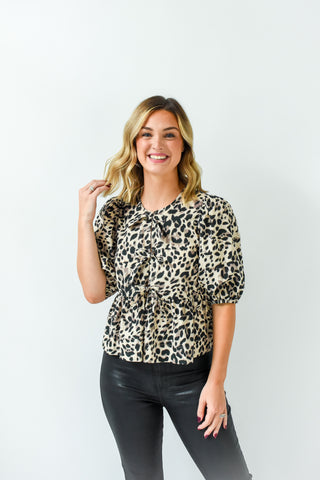 Roaring With Style Leopard Print Bow Top