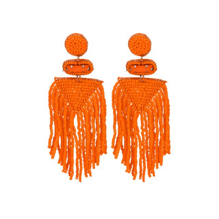 Inverted Triangle Tassel Earrings