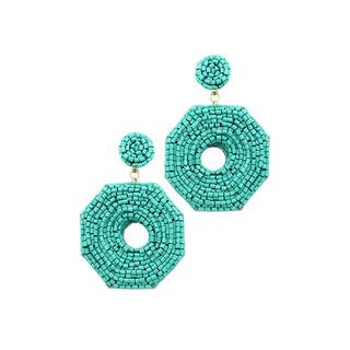 Bead Octagon Earrings