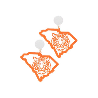 Filigree Logo And State Map Earrings