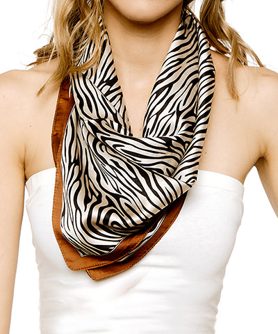 Tiger Line Print Silky Bandana