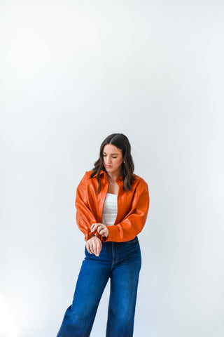 Leather Report Cropped Jacket