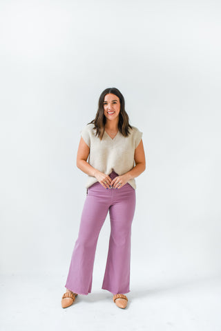 Frayed Hem Wide Leg Pants